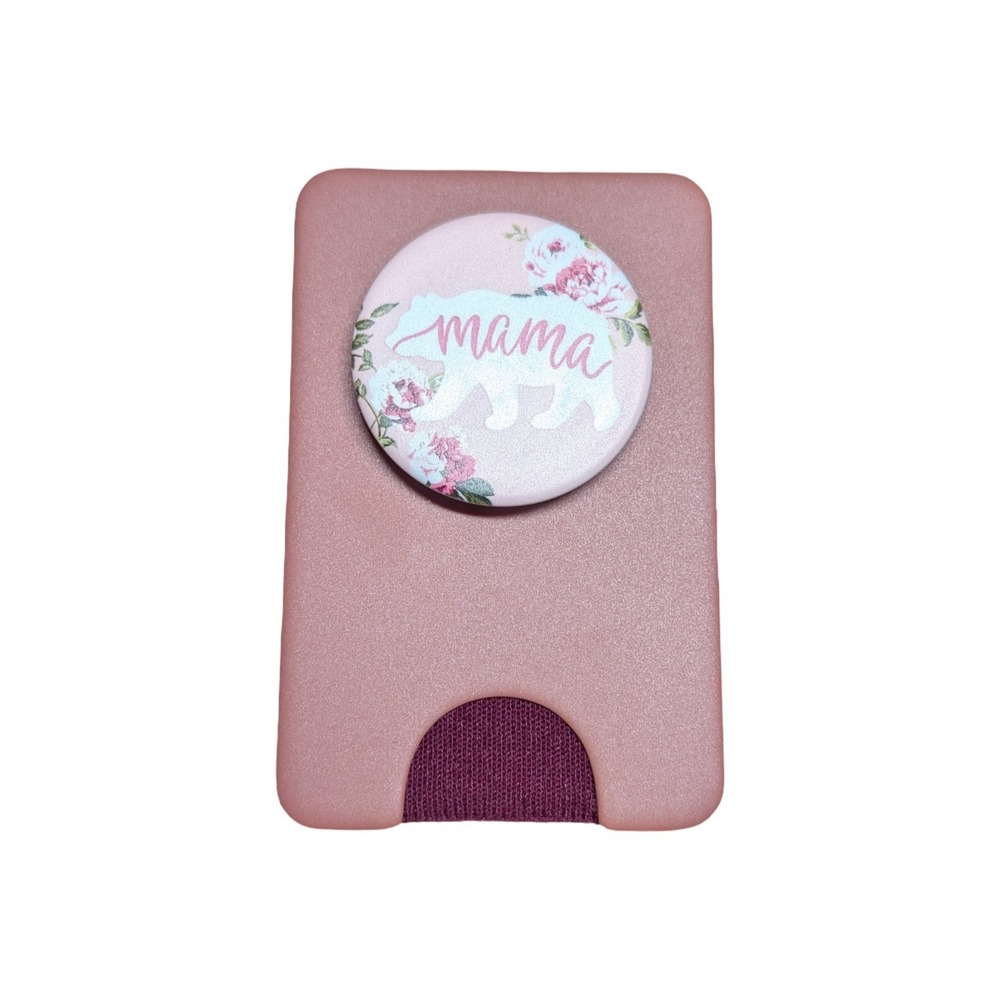 6-R PopSockets Magsafe PopWallet Stand/Grip - Mauve Mama Bear ⬇️ (Referb)